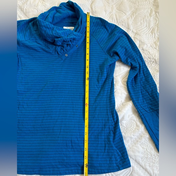 Columbia Cream And Navy Striped Mock Neck Pullover Sweatshirt Lot Of Two Size S - Picture 6 of 13